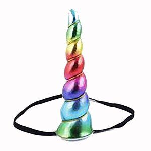 Rainbow Unicorn Multicolored Shiny Headband Hair Costume Accessory New